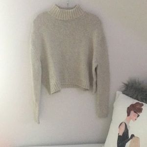 American Eagle Cropped Mock Neck Sweater
